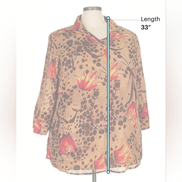 White Stag Women’s Plus Velvet Animal Print Blouse – Size 22W – NWT - Picture 6 of 8